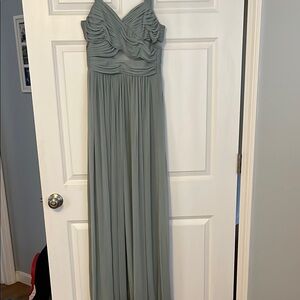 Elegant Sage Green Pleated Dress